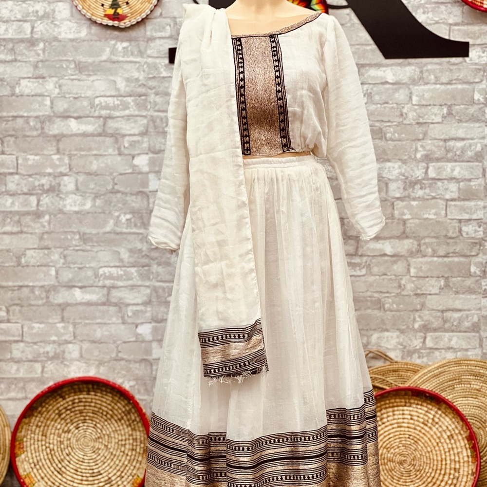 Two piece Ethiopian traditional dress